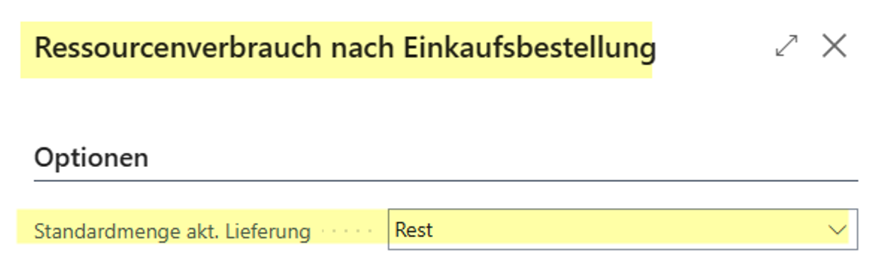 Ressourcen nach Einkaufsbestellung