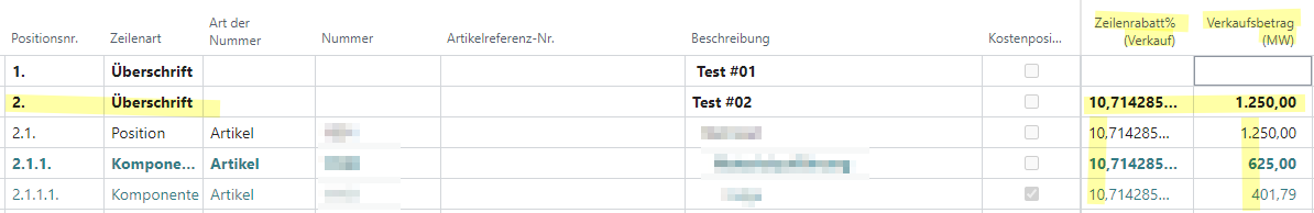 Änderung Zeilenrabatt% (Verkauf)