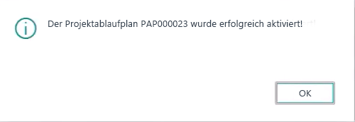 Projektablaufplan aktivieren