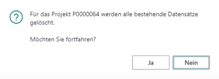 Dialogfenster Projekt kopieren