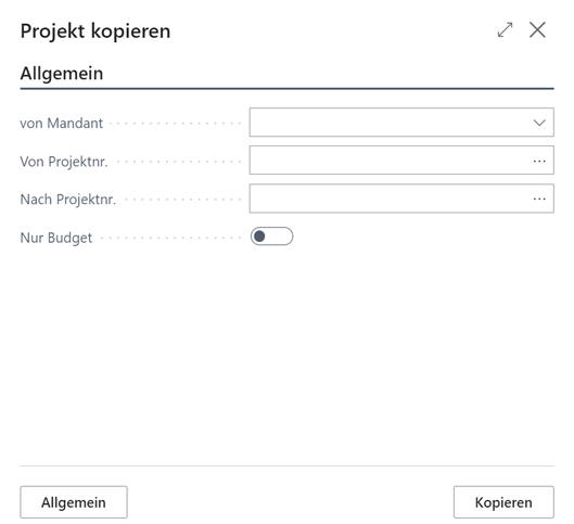 Fenster Projekt kopieren