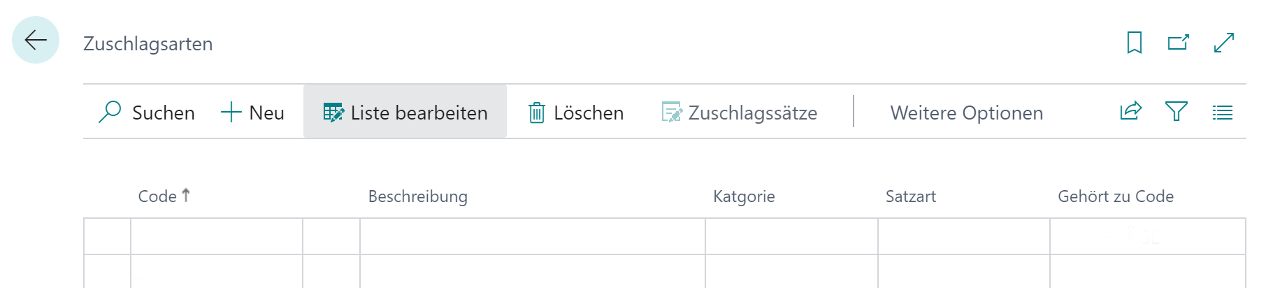 Neue Zuschlagsart einrichten
