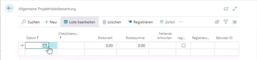 Allgemeine Projektrisikobewertung