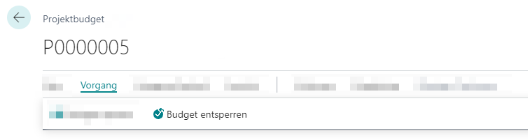 Projektbudget entsperren