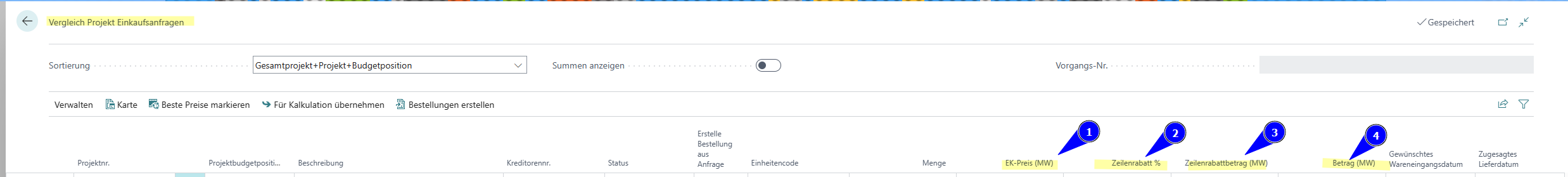 View - Comparison project purchase requests (1)<