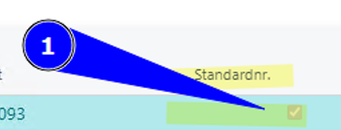 Figure: Activation of standard number - Selection of number series