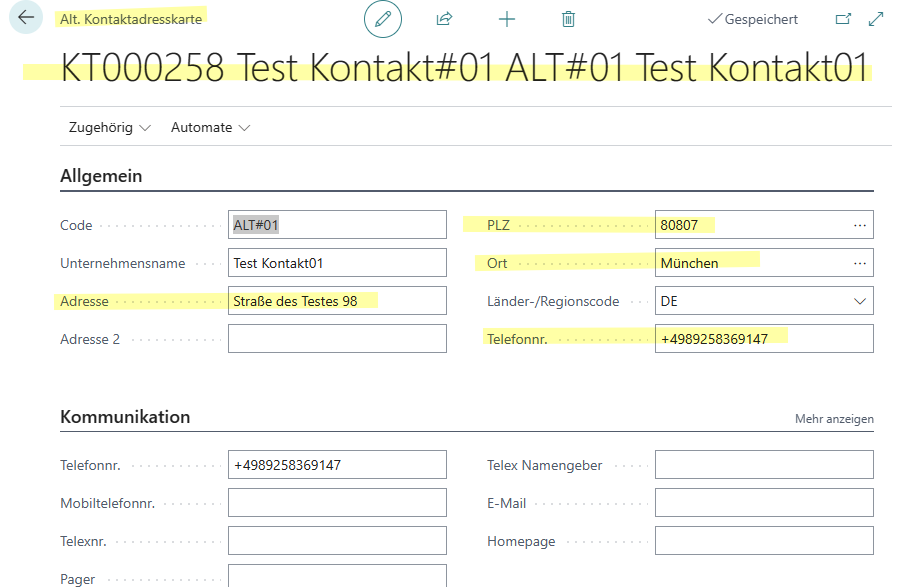 *Alt. Contact address card*