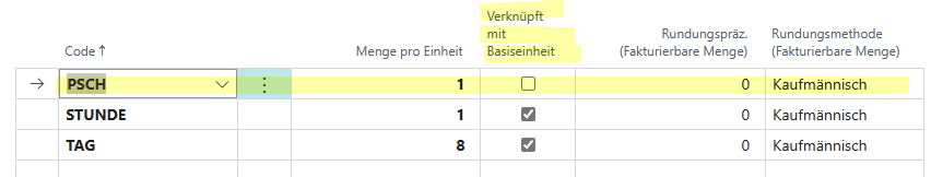 Linked base units