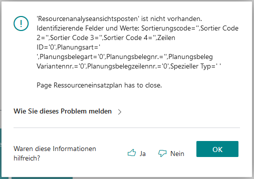 Error message