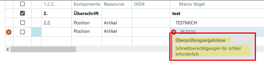 Error message - missing write authorization