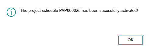 Activate Project Schedule