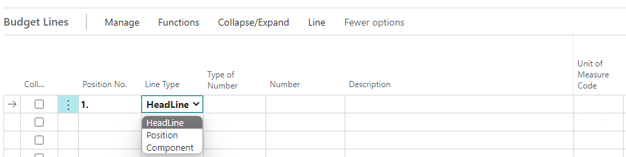 Add Project Budget Line