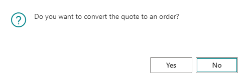 Order creation dialog box