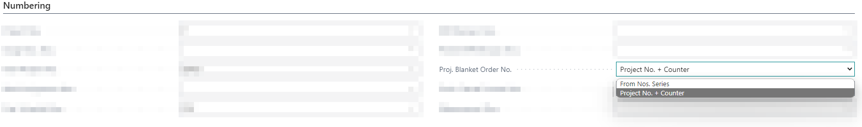 Set Up Project Blanket Order No.